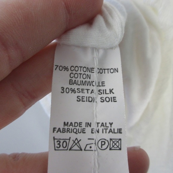 Ragazzi Italiani White S Top Blouse Cotton Silk Ruffle Rose Applique Silk 140 - Picture 7 of 12